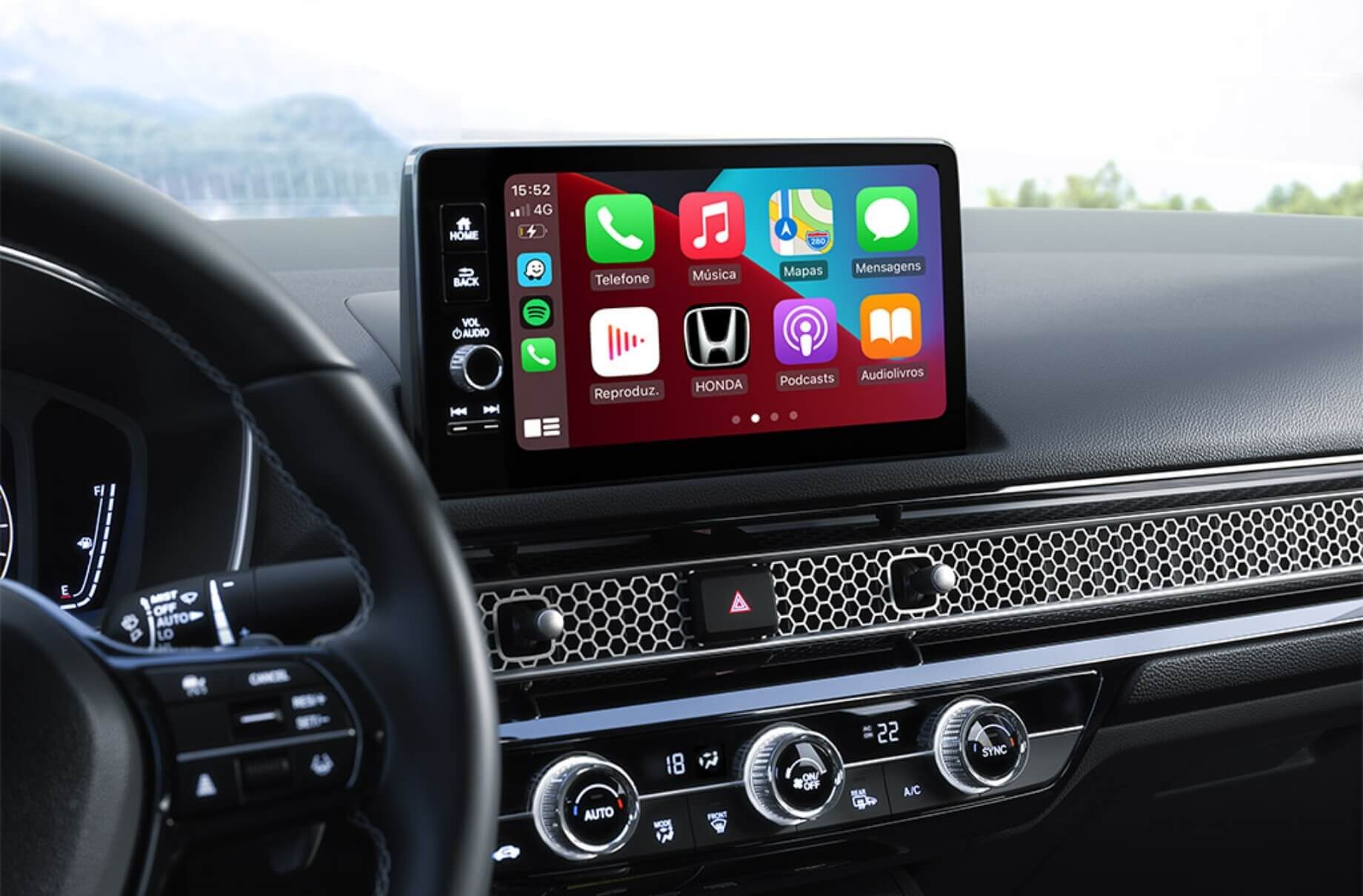 Multimídia de 9'' multi-touchscreen com interface sem fio para Apple CarPlay e Android Auto